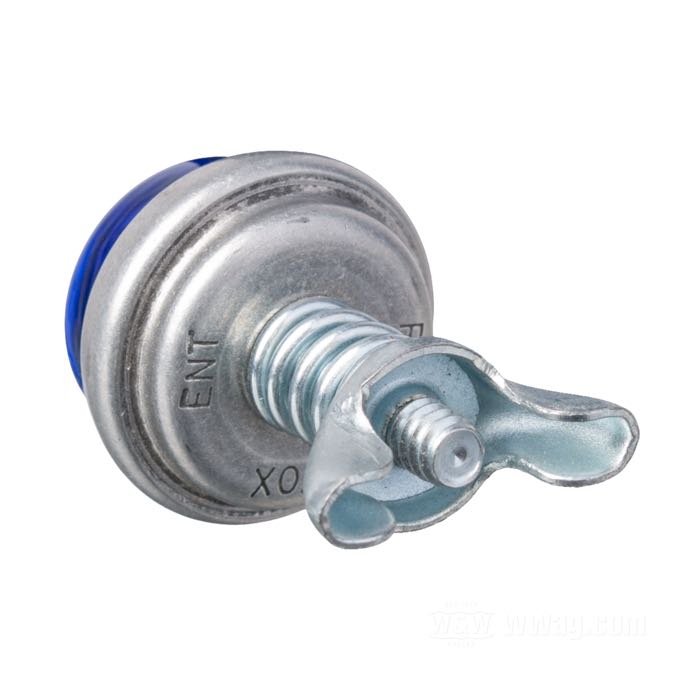 Reflector »Glo-Brite Smooth Back« by Red Fox; glass / steel / aluminum, blue; length: 19 mm; Ø 25 mm; thread: #10-24; with wing nut and spring; USA; gross weight: 23 g