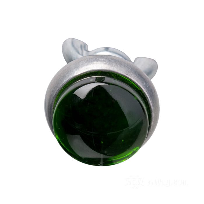Reflector »Glo-Brite Smooth Back« by Red Fox; glass / steel / aluminum, green; length: 19 mm; Ø 25 mm; thread: #10-24; with wing nut and spring; USA; gross weight: 23 g