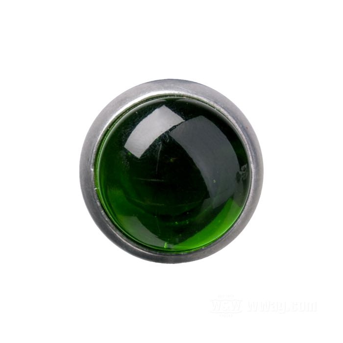 Reflector »Glo-Brite Smooth Back« by Red Fox; glass / steel / aluminum, green; length: 19 mm; Ø 25 mm; thread: #10-24; with wing nut and spring; USA; gross weight: 23 g