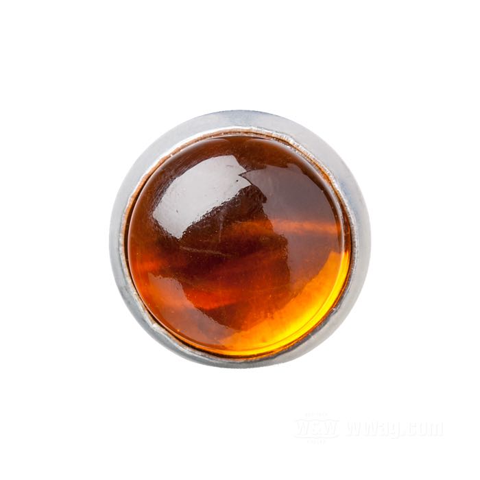Captafaro »Glo-Brite Smooth Back« de Red Fox; cristal / acero / aluminio, ámbar; largo: 19 mm; Ø 25 mm; rosca: #10-24; con tuerca mariposa y resorte; EE. UU.; peso bruto: 24 g