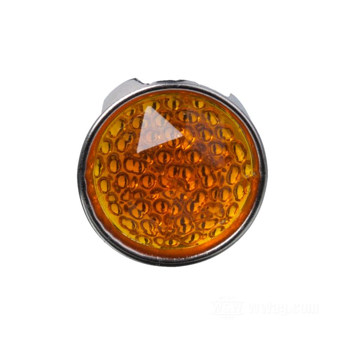Reflector »Prism Cut« by Red Fox; with prongs; aluminum / glass, amber; Ø 24.5 mm; USA; gross weight: 9 g