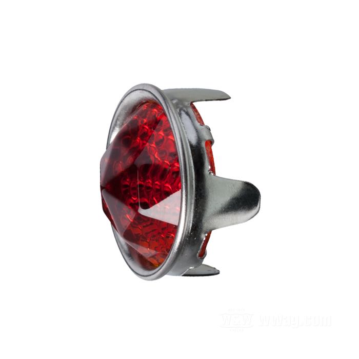 Captafaro »Prisma« de Red Fox; con lengüetas para doblar; aluminio / cristal, rojo; Ø 24.5 mm; EE. UU.; peso bruto: 9 g