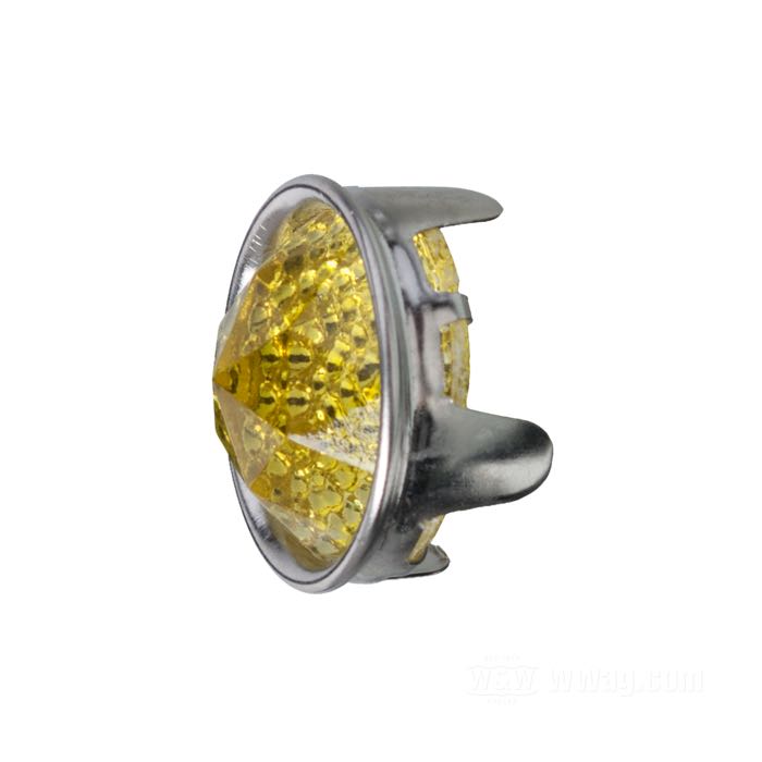 Captafaro »Prisma« de Red Fox; con lengüetas para doblar; aluminio / cristal, amarillo; Ø 24.5 mm; EE. UU.; peso bruto: 9 g