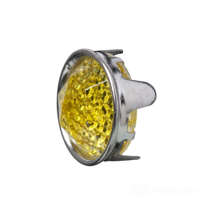 Captafaro »Prisma« de Red Fox; con lengüetas para doblar; aluminio / cristal, amarillo; Ø 24.5 mm; EE. UU.; peso bruto: 9 g