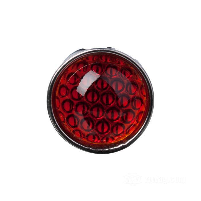 Reflector »Smooth« by Red Fox; with prongs; aluminum / glass, red; Ø 24.5 mm; USA; gross weight: 11 g