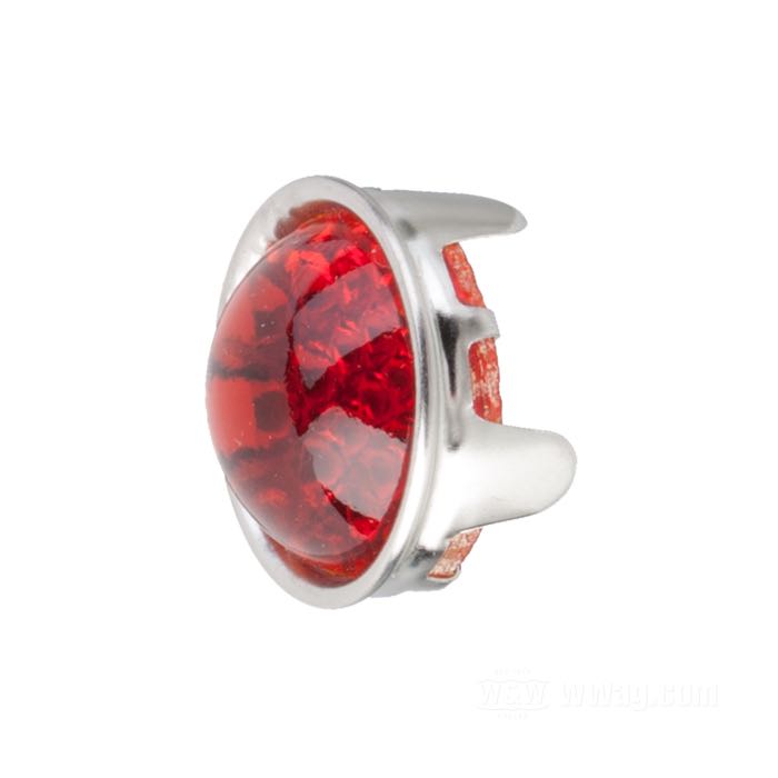 Reflector »Smooth« by Red Fox; with prongs; aluminum / glass, red; Ø 24.5 mm; USA; gross weight: 11 g
