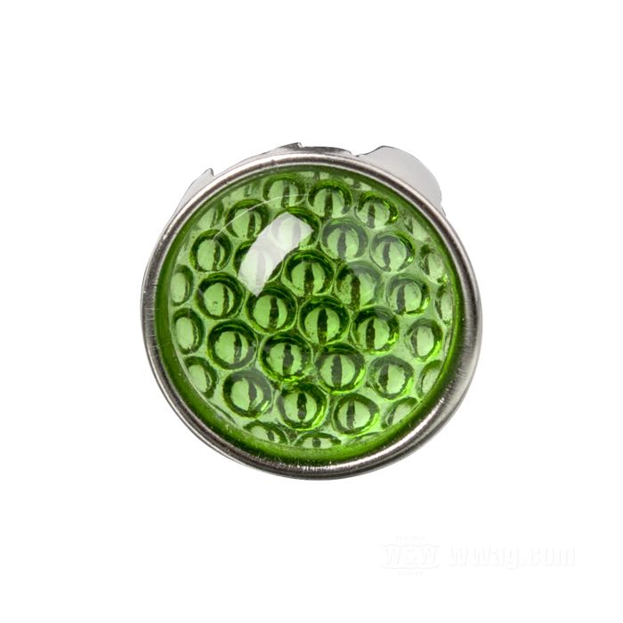 Reflector »Smooth« by Red Fox; with prongs; aluminum / glass, green; Ø 24.5 mm; USA; gross weight: 10 g