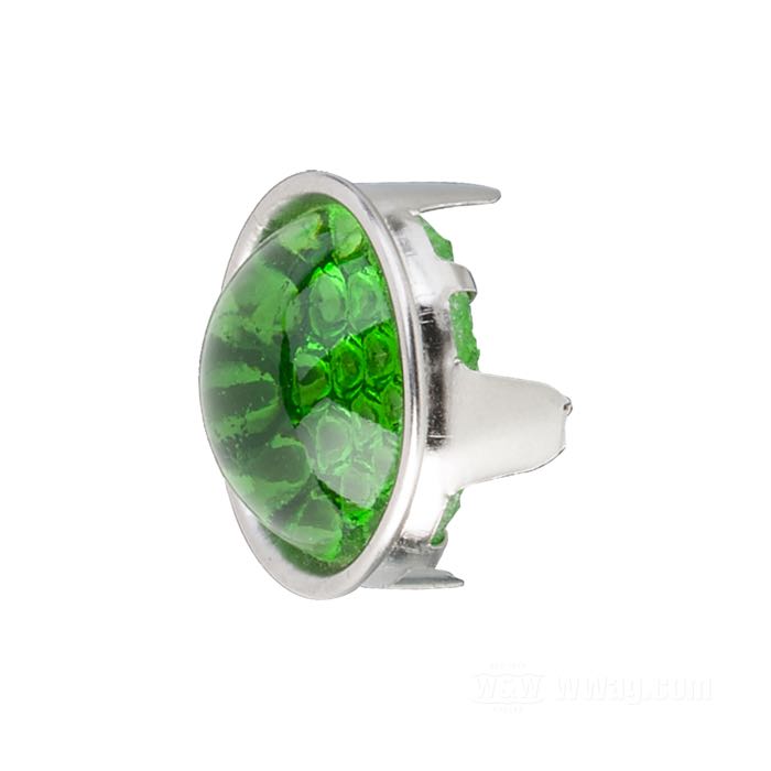 Reflector »Smooth« by Red Fox; with prongs; aluminum / glass, green; Ø 24.5 mm; USA; gross weight: 10 g