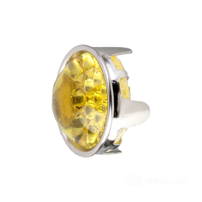 Reflector »Smooth« by Red Fox; with prongs; aluminum / glass, yellow; Ø 24.5 mm; USA; gross weight: 11 g