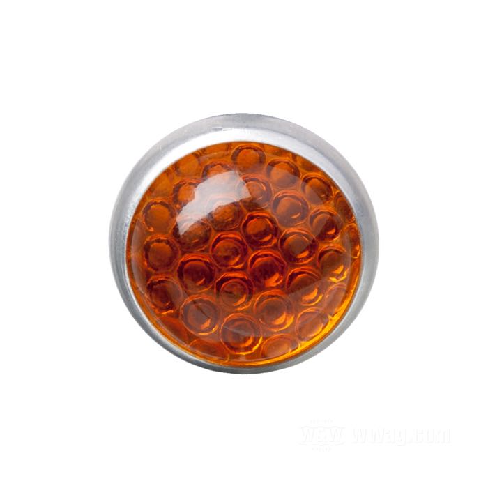 Reflector »Smooth« by Red Fox; glass / steel / aluminum, amber; length: 17 mm; Ø 25 mm; thread: #10-24; with hex nut; with nut and lockwasher; USA; gross weight: 13 g