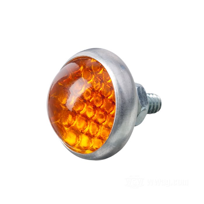 Reflector »Smooth« by Red Fox; glass / steel / aluminum, amber; length: 17 mm; Ø 25 mm; thread: #10-24; with hex nut; with nut and lockwasher; USA; gross weight: 13 g