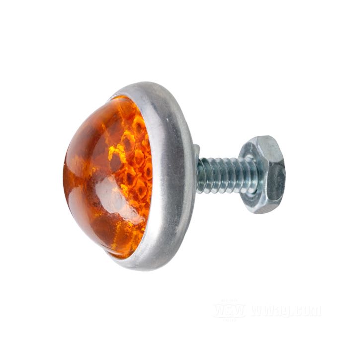Reflector »Smooth« by Red Fox; glass / steel / aluminum, amber; length: 17 mm; Ø 25 mm; thread: #10-24; with hex nut; with nut and lockwasher; USA; gross weight: 13 g