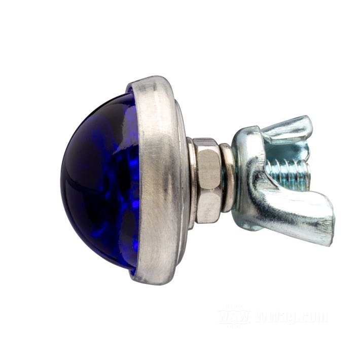 Reflector »Smooth« by Red Fox; glass / steel / aluminum, blue; length: 17 mm; Ø 25 mm; thread: #10-24; with hex nut; with wing nut; USA; gross weight: 14 g