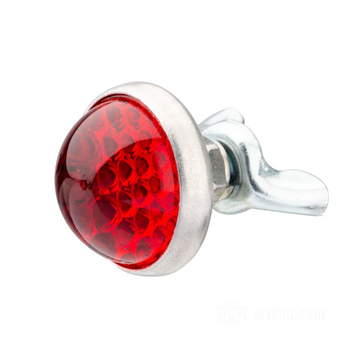 Reflector »Smooth« by Red Fox; glass / steel / aluminum, red; length: 17 mm; Ø 25 mm; thread: #10-24; with hex nut; with wing nut; USA; gross weight: 14 g