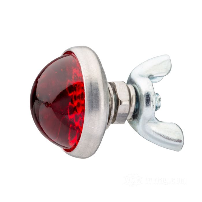 Reflector »Smooth« by Red Fox; glass / steel / aluminum, red; length: 17 mm; Ø 25 mm; thread: #10-24; with hex nut; with wing nut; USA; gross weight: 14 g