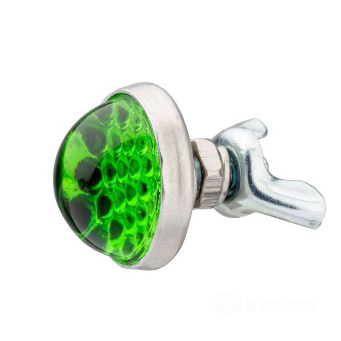 Reflector »Smooth« by Red Fox; glass / steel / aluminum, green; length: 17 mm; Ø 25 mm; thread: #10-24; with hex nut; with wing nut; USA; gross weight: 14 g