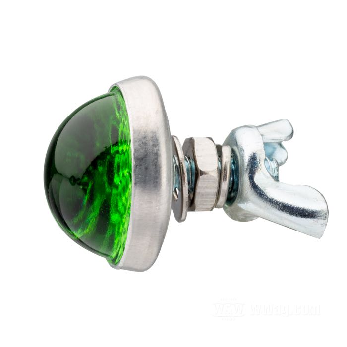 Reflector »Smooth« by Red Fox; glass / steel / aluminum, green; length: 17 mm; Ø 25 mm; thread: #10-24; with hex nut; with wing nut; USA; gross weight: 14 g