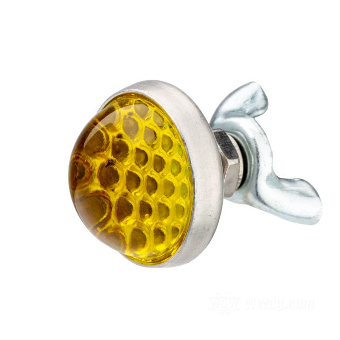 Reflector »Smooth« by Red Fox; glass / steel / aluminum, yellow; length: 17 mm; Ø 25 mm; thread: #10-24; with hex nut; with wing nut; USA; gross weight: 14 g