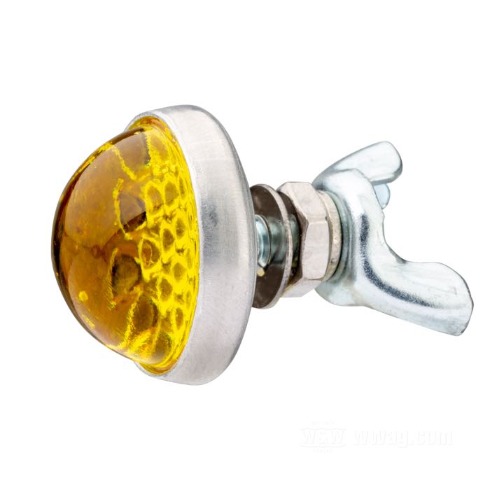 Reflector »Smooth« by Red Fox; glass / steel / aluminum, yellow; length: 17 mm; Ø 25 mm; thread: #10-24; with hex nut; with wing nut; USA; gross weight: 14 g