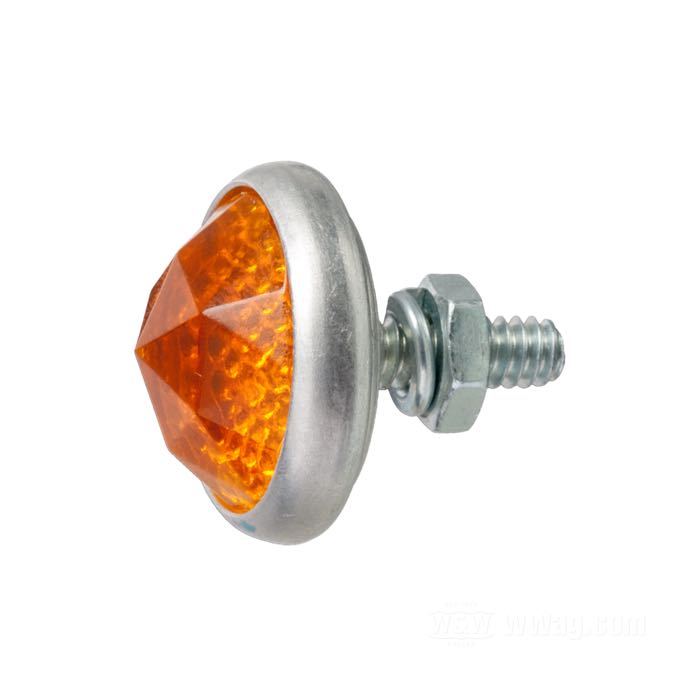 Catadioptre »Prism Cut« de Red Fox; verre / acier / aluminium, ambre; longueur: 17 mm; Ø 25 mm; filetage: #10-24; avec écrous héxagonal et papillon; USA; poids brut: 12 g