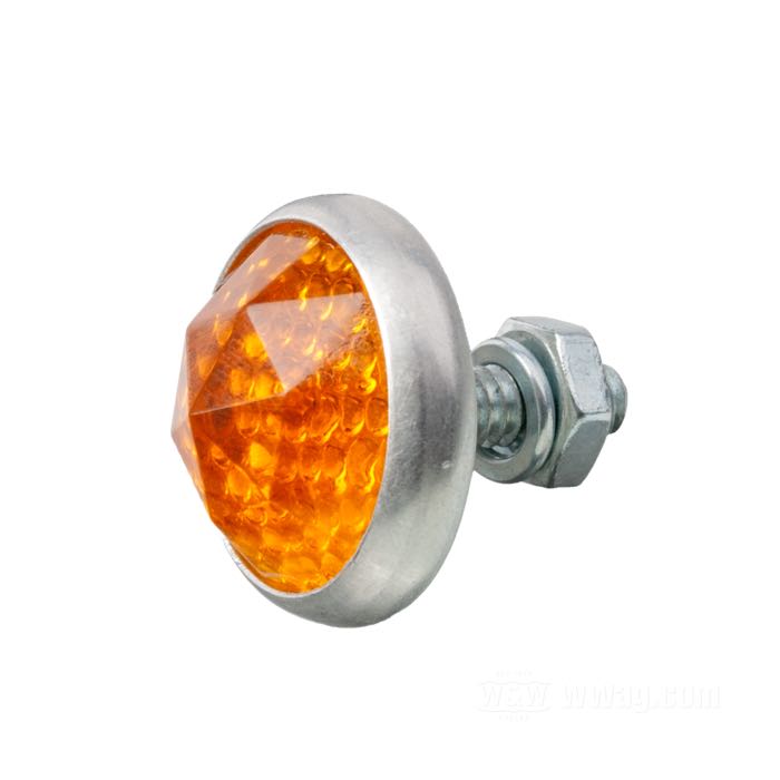 Catadioptre »Prism Cut« de Red Fox; verre / acier / aluminium, ambre; longueur: 17 mm; Ø 25 mm; filetage: #10-24; avec écrous héxagonal et papillon; USA; poids brut: 12 g