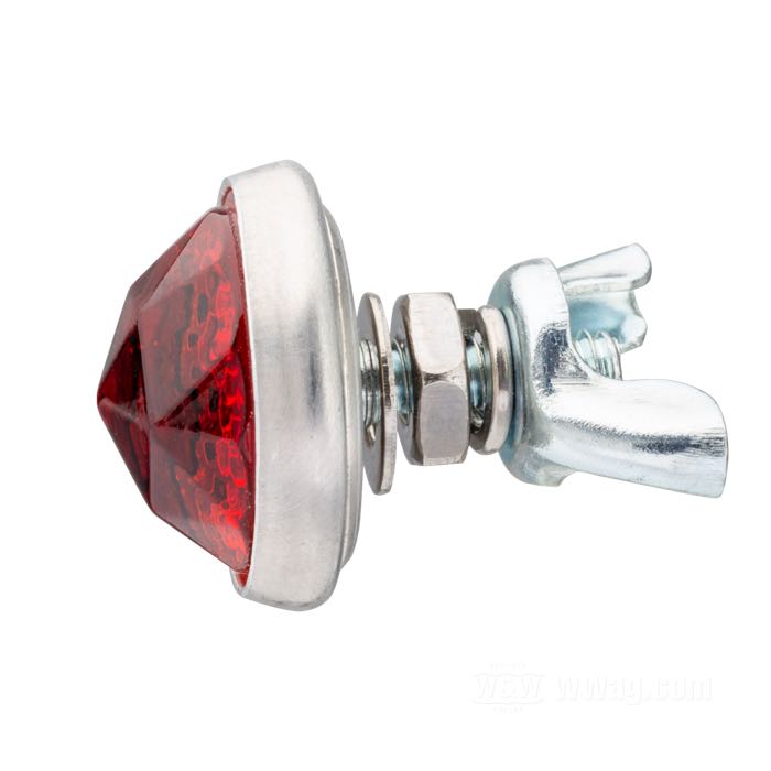 Reflector »Prism Cut« by Red Fox; glass / steel / aluminum, red; length: 17 mm; Ø 25 mm; thread: #10-24; with hex and wing nut; with wing nut; USA; gross weight: 12 g