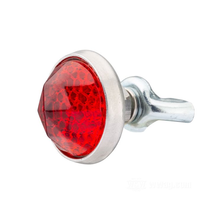 Reflector »Prism Cut« by Red Fox; glass / steel / aluminum, red; length: 17 mm; Ø 25 mm; thread: #10-24; with hex and wing nut; with wing nut; USA; gross weight: 12 g