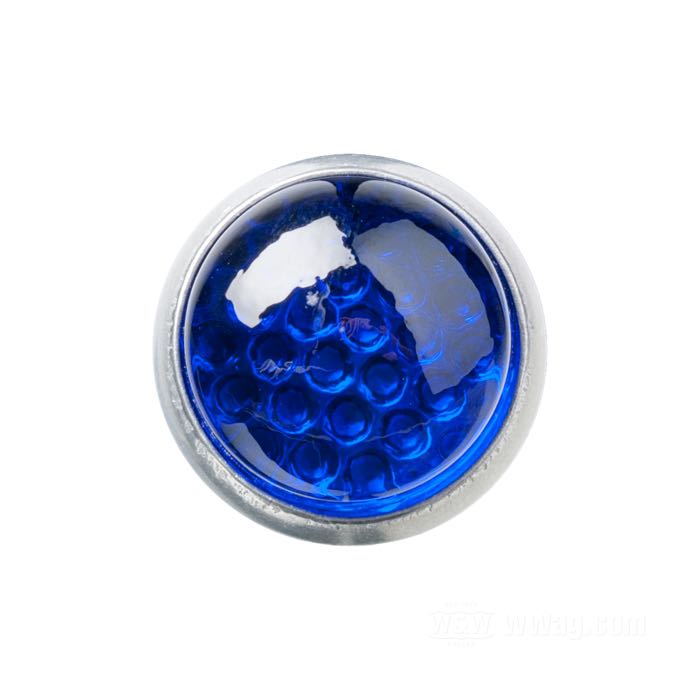 Reflector »Glo-Brite Saddlebag« by Red Fox; glass / steel / aluminum, dark blue; length: 22.5 mm; Ø 25 mm; thread: #12-24; with nut and lockwasher; USA; gross weight: 18 g