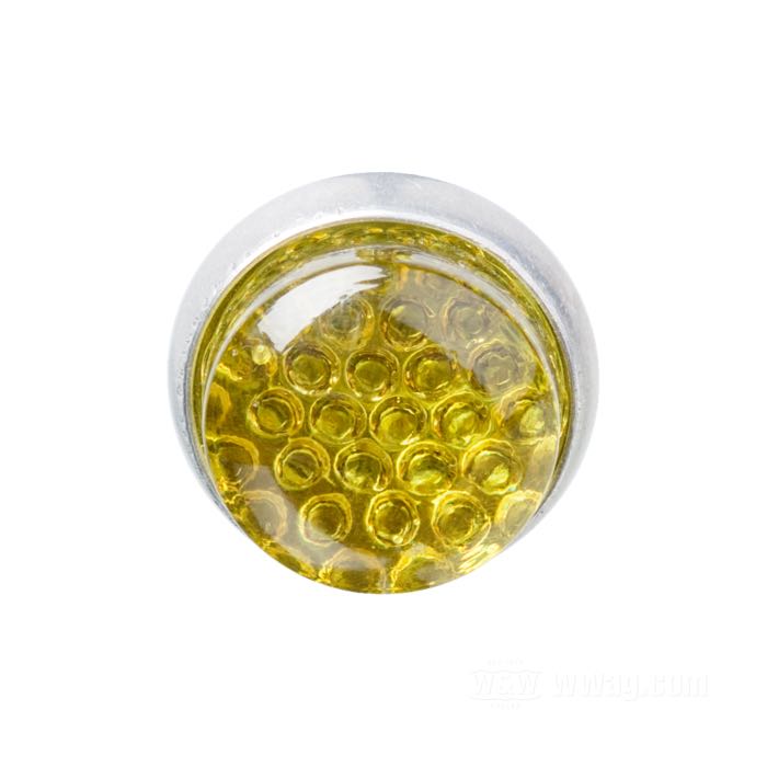 Reflector »Glo-Brite Saddlebag« by Red Fox; glass / steel / aluminum, yellow; length: 22.5 mm; Ø 25 mm; thread: #12-24; with nut and lockwasher; USA; gross weight: 19 g