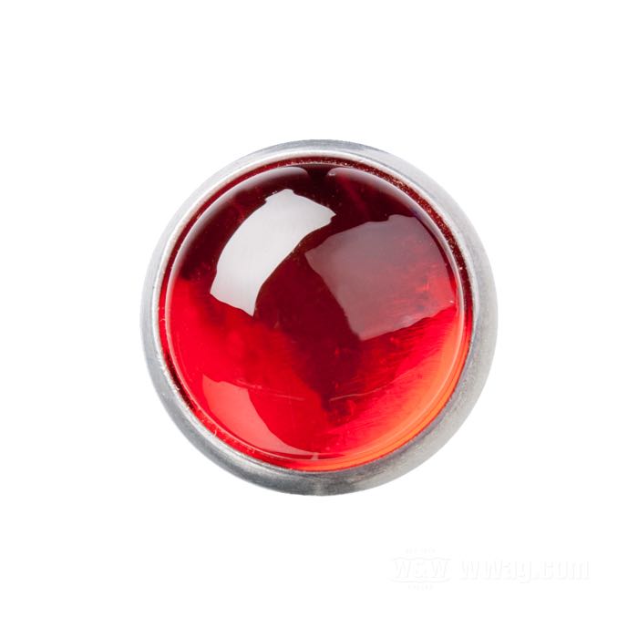 Reflector »Glo-Brite Saddlebag Original Style« by Red Fox; glass / steel / aluminum, red; length: 18 mm; Ø 25 mm; thread: #12-24; with nut and lockwasher; USA; gross weight: 20 g