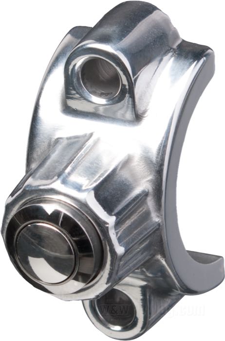 Morsetto pulsanti di Kustom Tech; per Comandi manubrio Deluxe/Classic; alluminio fuso, lucidato; con a 2 cavetti; Italia; peso lordo: 60 g