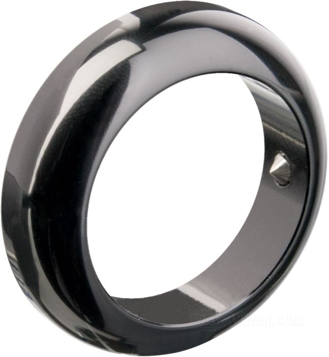 Anello per manubri di Kustom Tech; alluminio, anodizzato nero; larghezza: 8 mm; Ø 36 mm; per manubri del Ø: 1 ”; Italia; peso lordo: 39 g