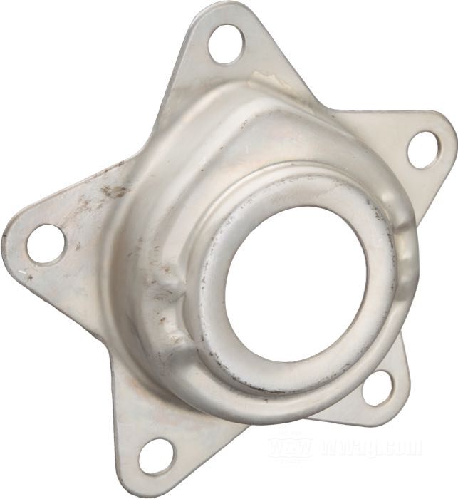 Cache; pour moyeu Star 1936-1966; tôle d'acier, CAD (procédé ZnNi), sans trou pour raccord graisseur; remplace OEM HD 43566-35; poids brut: 43 g