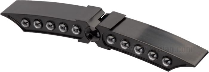 Rücklicht »Mini LED X-Wing«; Kunststoff, schwarz; B x H x T: 137 x 16 x 21 mm; Glühlampen-Typ: LED; 12 V; mit Bremslicht; E9 geprüft; Bruttogewicht: 80 g