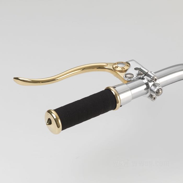 Morsetto pulsanti di Kustom Tech; per Comandi manubrio Deluxe/Classic; alluminio fuso, lucidato; con a 2 cavetti; Italia; peso lordo: 60 g