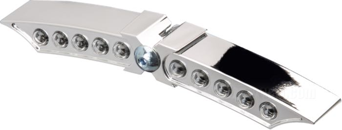 Rücklicht »Mini LED X-Wing«; Kunststoff, verchromt; B x H x T: 137 x 16 x 21 mm; Glühlampen-Typ: LED; 12 V; mit Bremslicht; E9 geprüft; Bruttogewicht: 80 g