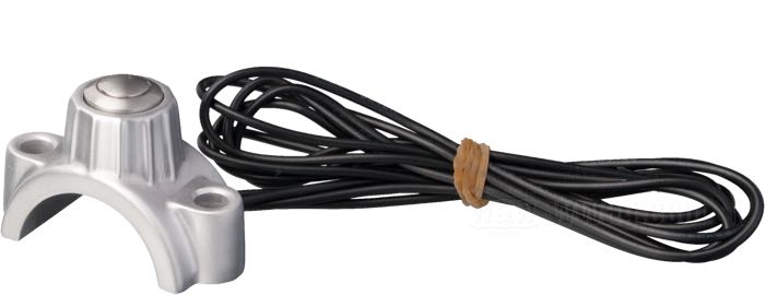 Morsetto pulsanti di Kustom Tech; per Comandi manubrio Deluxe/Classic; alluminio fuso, satinato; con a 2 cavetti; Italia; peso lordo: 60 g