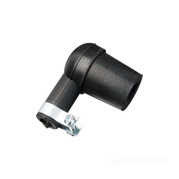 Wire terminal and boot »Standard«; for Spark plugs; for 7 mm ignition wires; universal; silicone, black; plug boot angle: 90°; gross weight: 20 g