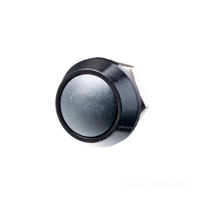 Button; for motogadget m.Switch; stainless steel, black; height: 7 mm; Ø 17.5 mm; thread: M12 x 1.0; with nut and O-ring; gross weight: 9 g