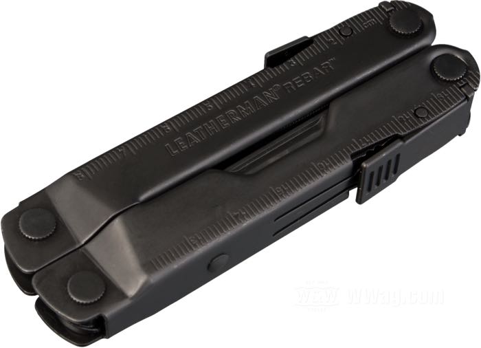 Pinza multiuso »Rebar« di Leatherman; acciaio inox, brunito; peso netto: 190 g; lunghezza chiuso: 100 mm; lunghezza lama: 70 mm; acciaio lama: 420 HC; con fodero di sicurezza da cintura in tessuto nylon; U.S.A.; peso lordo: 267 g