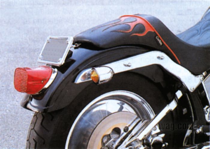 Rear fender; fits Softail 1986-1999; steel, bare, with taillight mount; gross weight: 2.52 kg