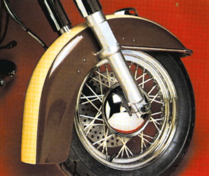 Garde-boue avant »FLST Style«; pour Fourche hydraulique; adaptable à FXWG, FXST/B/C/B 1980-2002, FXDWG 1993-1999; avec conversion de la roue 16”; acier, naturel; pour pneu: 16 ”; poids brut: 3.2 kg