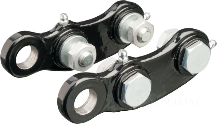 Balancines; para Horquillas Hillclimb Springer; para frenos custom y ejes 19 mm; acero, negro, recubierto en epoxy; Europa; peso bruto: 1.07 kg
