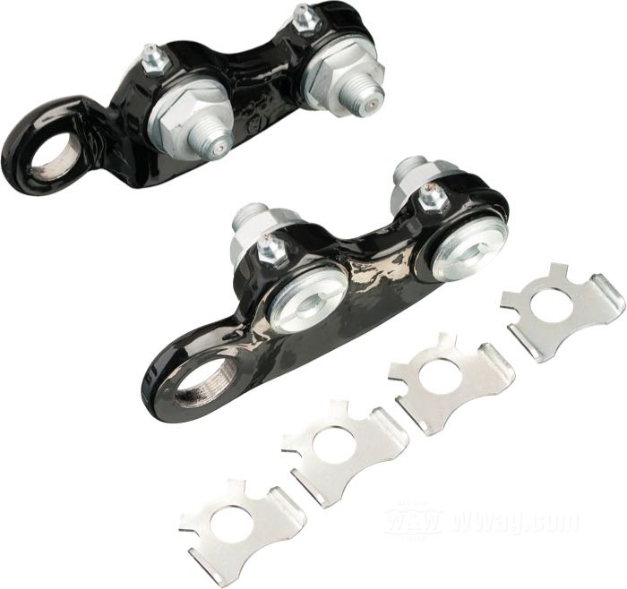 Rocker plates; for Hillclimb Springer Forks; für Big Twin Springer drum brake and axle; steel, black, powder-coated; Europe; gross weight: 1 kg
