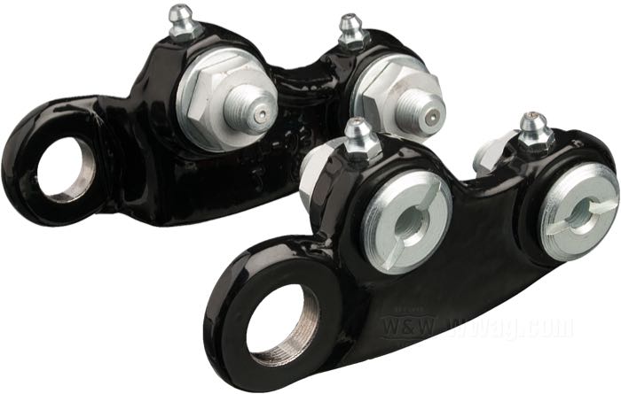Rocker plates; for Hillclimb Springer Forks; für Big Twin Springer drum brake and axle; steel, black, powder-coated; Europe; gross weight: 1 kg