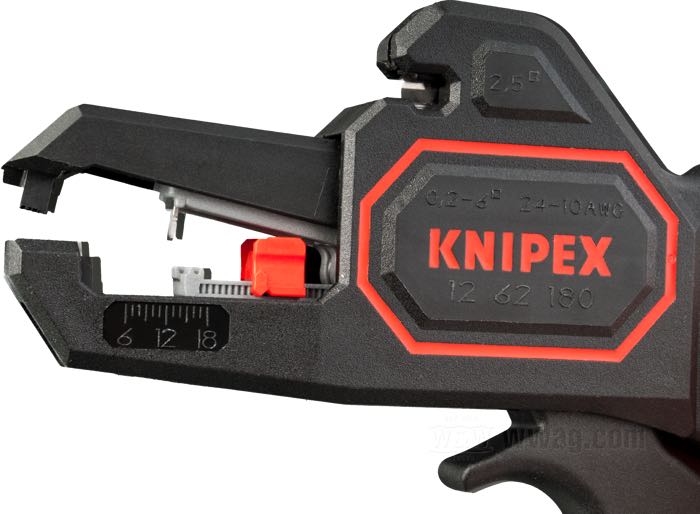 Insulation stripper by KNIPEX; for electric wires; GRP; length: 180 mm; net weight: 151 g; Germany; gross weight: 184 g