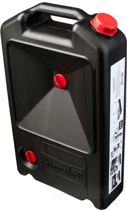 Tanica per cambio olio di PanAm; usabile anche per diesel, benzina ed acidi diluiti; polietilene HD, nero; L x L x A: 500 x 300 x 130 mm; volume: 8 l; Europa; peso lordo: 1.12 kg
