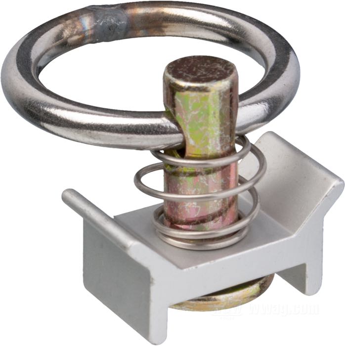 Anneau d'ancrage de Ancra Cargo; aluminium / acier, zingué, Capacité de charge: 5.8 kN (ca. 600 kg) ; avec ancrage simple; poids brut: 45 g