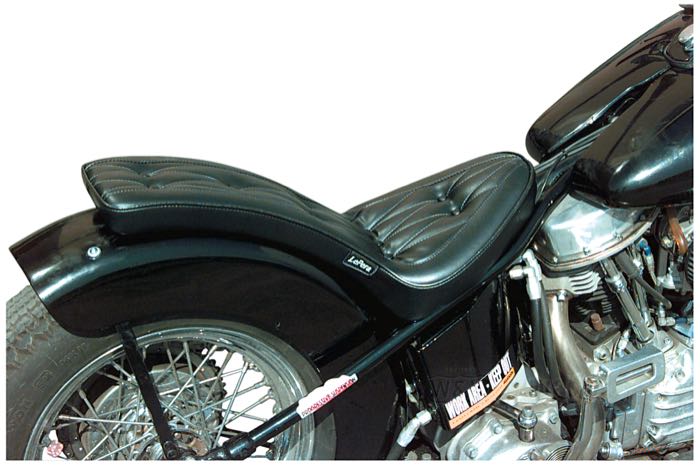 Asiento biplaza »Cobra Diamond« de Le Pera; para chasis rígido; piel sintética, negro; largo x ancho: 670 x 280 mm; EE. UU.; peso bruto: 4.08 kg