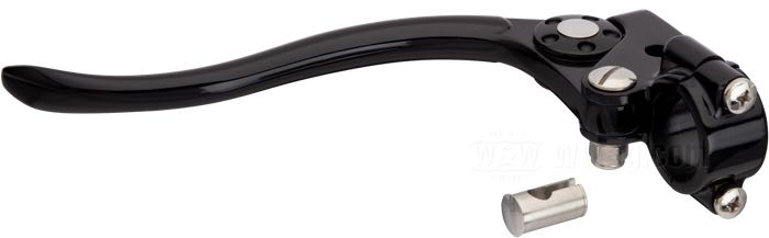 Hand clutch control »Deluxe« by Kustom Tech; aluminum, black anodized; for Bowden cable; thread: M10 x 1.0; for handlebar Ø: 1 ”; Italy; gross weight: 229 g